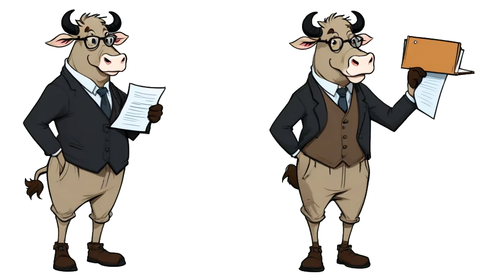 The bull auditor, beside a large sand timer, watching it run