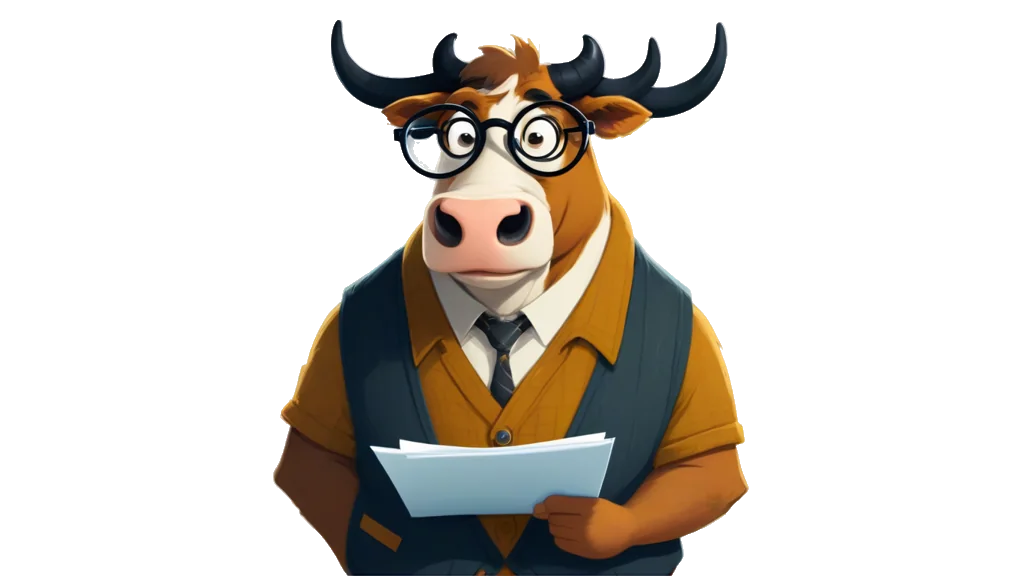 The bull auditor, examining a stamped identity document through a lens
